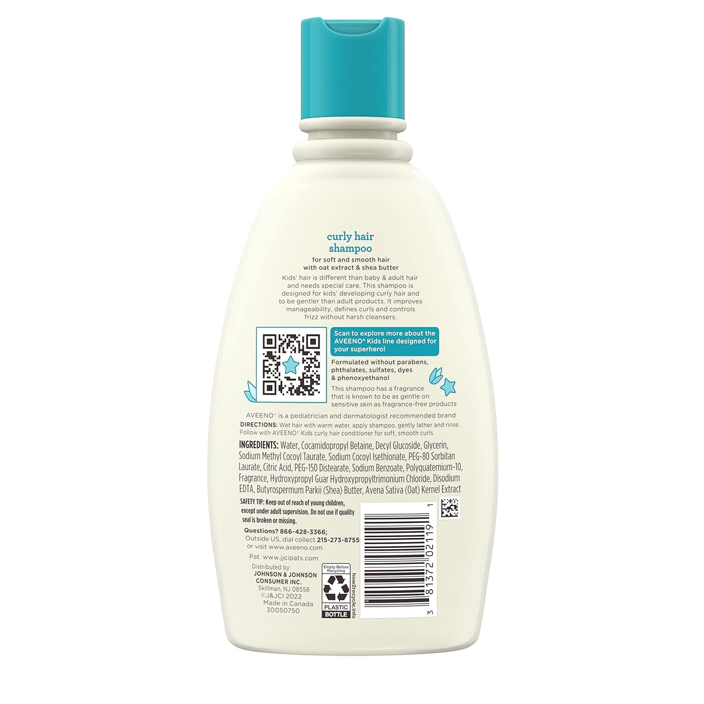 Aveeno Kids Curly Hair Shampoo With Oat Extract & Shea Butter - 354Ml