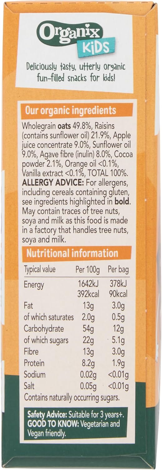 Organix Kids Crazy Choco Orange Mini Flapjack Bites (4X23G)