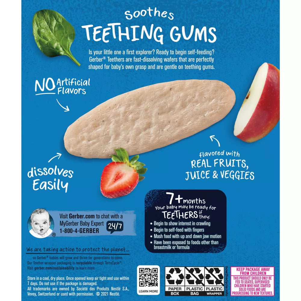 Gerber Snacks Teethers - Strawberry Apple Spinach