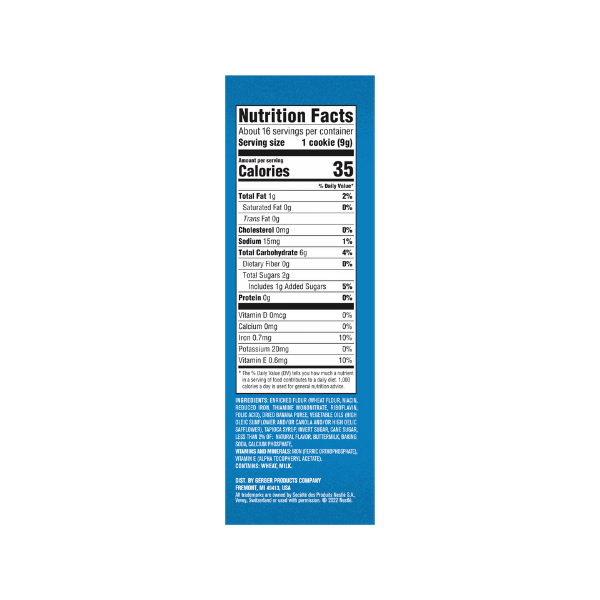 Gerber Banana Cookies Naturally Flavored Baby Snacks