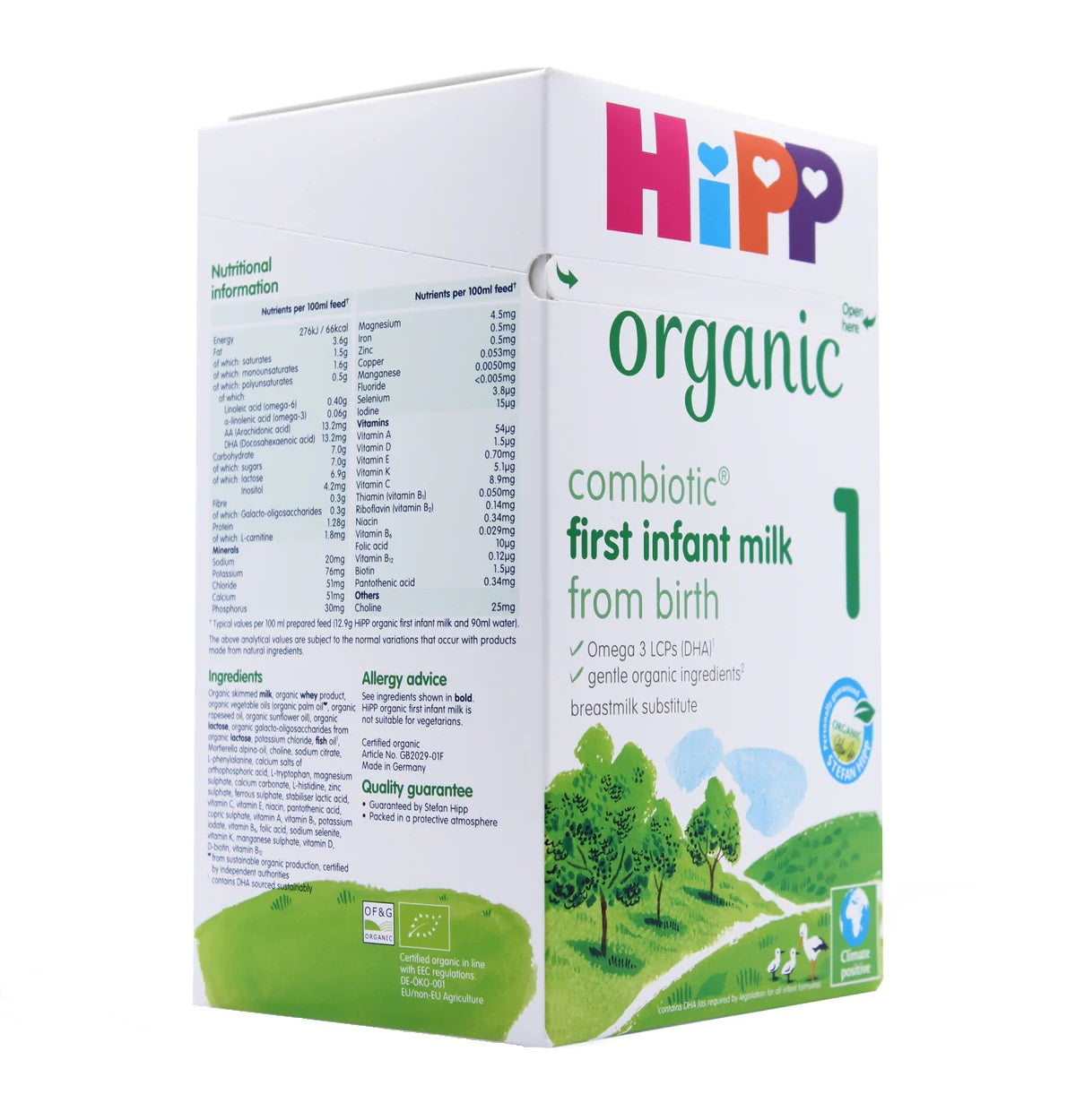 Hipp Organic Infant Baby Milk Powder From Birth (800G)- Stage 1