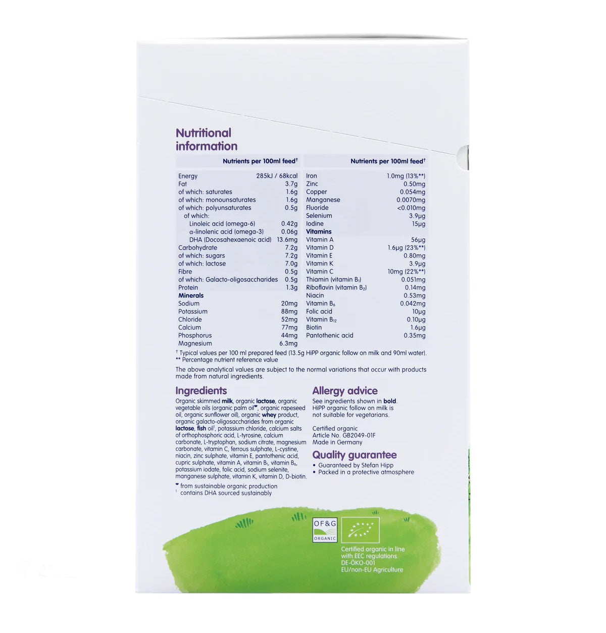 Hipp Organic Follow On Milk Powder From Birth (800G)- Stage 2